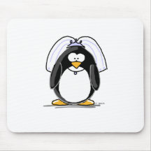 Pingouin de jeune mariée tapis de souris