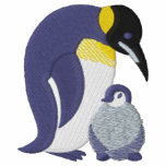Pingouin de maman et de bébé chemises brodées