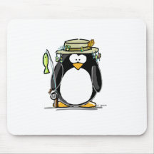 Pingouin de pêche tapis de souris
