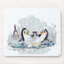 Pingouins de baquet chaud tapis de souris