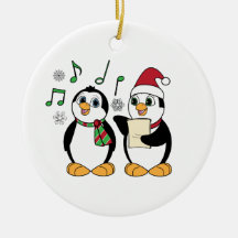 Pingouins de Caroling dans la neige Décoration Pour Sapin De Noël