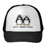Pingouins de jeunes mariés avec le texte personnal casquette