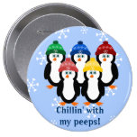 Pinguïnen Chillin met Mijn Knoop van de Winter van Speld Button