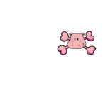 pink hippo Skull pink Crossbones T-shirt