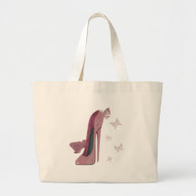 Pink Sparkle Stiletto and Butterfly's Art Tote Bag
