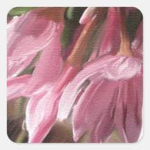 pinkflowersmudge.jpg vierkant stickers