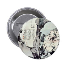 Pioenen en Rotsen door Kao feng-Han (Beste Kwalite Speldbuttons