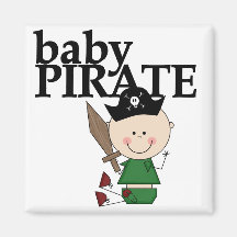 Pirate de bébé avec l'épée - T-shirts et cadeaux d Aimant Pour Réfrigérateur