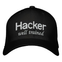 Pirate informatique bien entraîné de chapeau noir casquettes brodées
