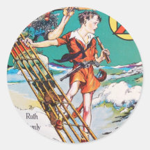 Piraten op schip stickers