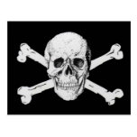 Pirates crâne noir et os croisés carte postale