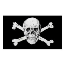 Pirates crâne noir et os croisés cartes de visite personnelles