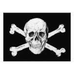 Pirates crâne noir et os croisés faire-parts