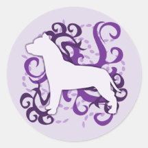 Pitbull Terrier américain de remous pourpre Autocollant Rond