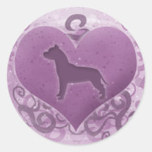 Pitbull Terrier américain pourpre Valentine Autocollants