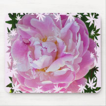 Pivoine rose tapis de souris