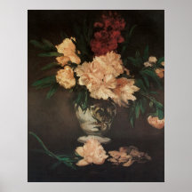 Pivoines de Manet Affiche