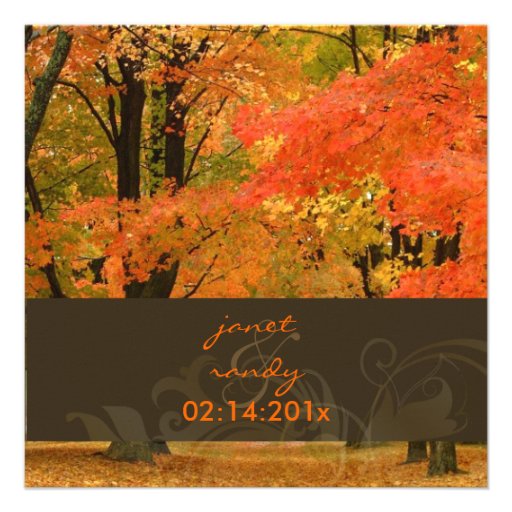 PixDezines dans les bois, événements de la chute w Invitations Personnalisées