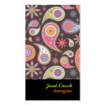 PixDezines Retro Paisley in pastelkleur Visitekaartjes Sjabloon