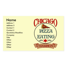 Pizza de Chicago mangeant le champion Cartes De Visite Personnelles