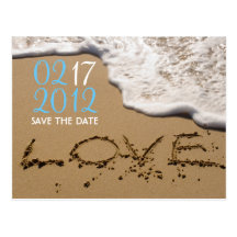 Plage "amour économies dans sable" la date cartes postales
