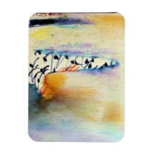 Plage d'aquarelle magnets rectangulaire