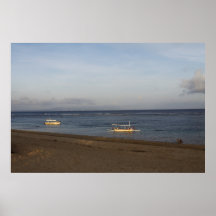 Plage de Bali au crépuscule Affiche
