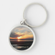 Plage de canon, coucher du soleil de l'Orégon Porte-clef