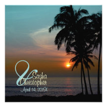 Plage hawaïenne de coucher du soleil de PixDezines Bristols