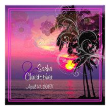 Plage hawaïenne /Luau de coucher du soleil de PixD Invitation
