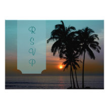 Plage hawaïenne Scence de coucher du soleil de rsv Faire-parts
