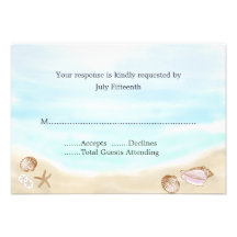 Plage sablonneuse épousant la carte de RSVP Invitations Personnalisées