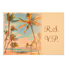 Plage vintage de rsvp de PixDezines Scence/Aloha/L Faire-parts