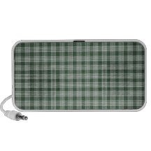 Plaid vert-foncé et blanc haut-parleur de voyage