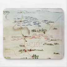 Plan et vue de la bataille de waterloo tapis de souris