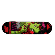 Planche à roulettes de fille de zombi