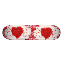 Planche à roulettes de pétales de coeur