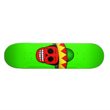 Planche à roulettes mexicaine de vert de crâne