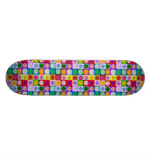 Planche à roulettes multicolore de smiley