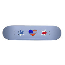 Planche à roulettes patriotique d'étoiles