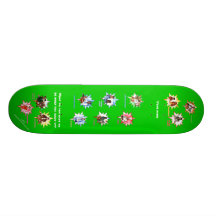 Planche à roulettes verte avec des professionnels 