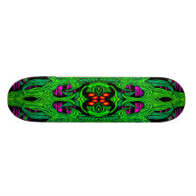 planche à roulettes verte de monstre
