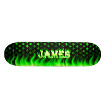 Planche à roulettes verte de Skatersollie du feu d