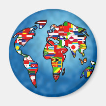 Planète de drapeau magnets