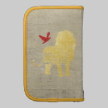 Planificateur de silhouette de lion d'or pochettes folios
