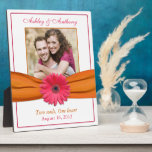 Plaque orange de photo de mariage de ruban de Gerb Plaques D'affichage