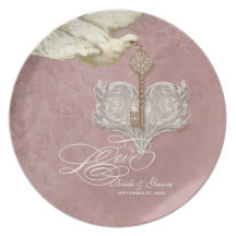 Plaquez l'amour de mariage - la clé à mon coeur, c assiette pour soirée
