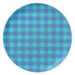 Plat bleu de guingan assiette