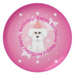 Plat de Bichon Frise de joyeux anniversaire Assiettes