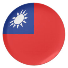 Plat de drapeau de Taïwan Fisheye Assiettes